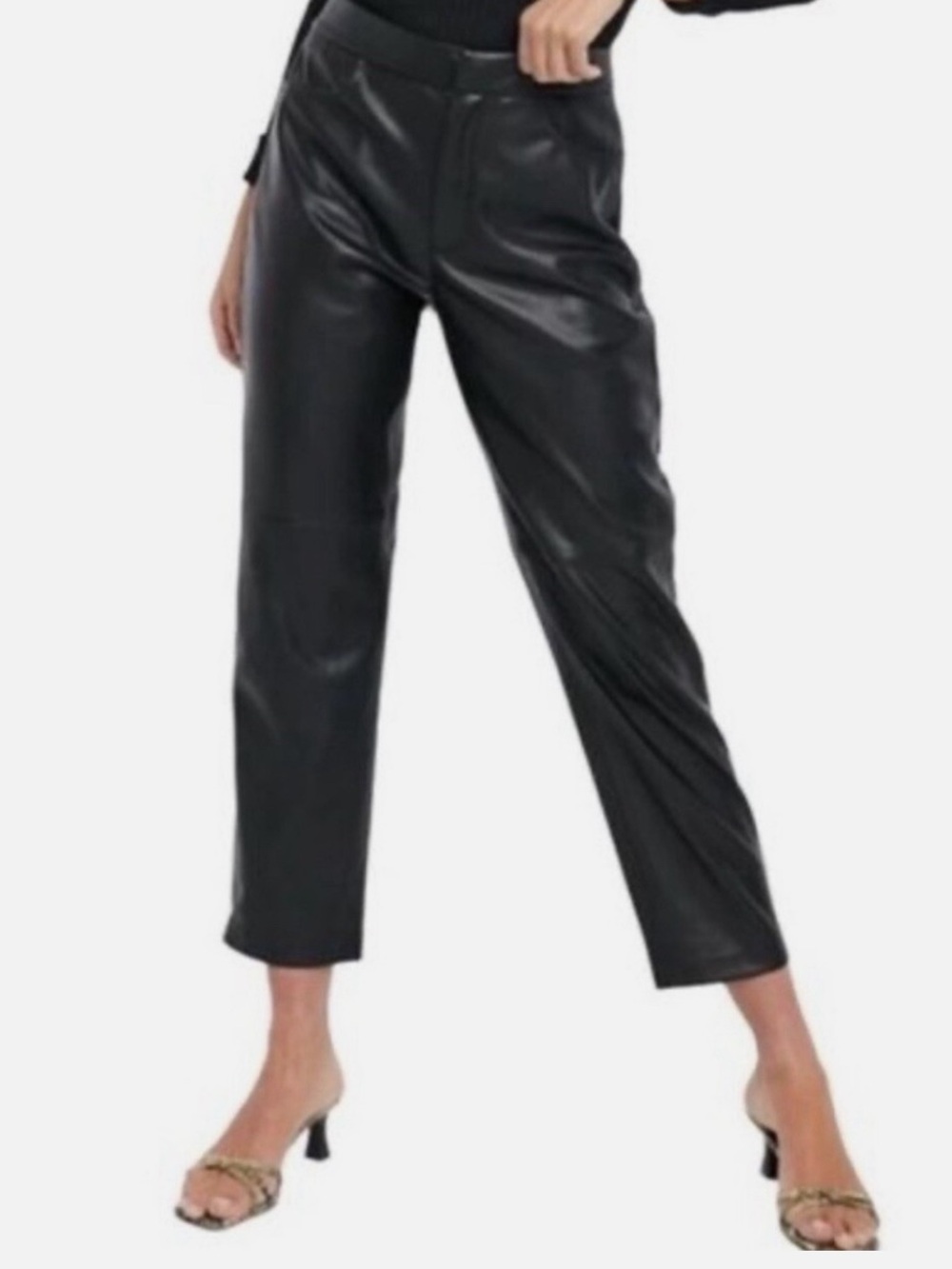 7 For All Mankind Black Faux Leather Pants Size M